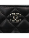 A82527 COCO silver logo black color lambskin double zipper mini chain cross bag - CHANEL - BALAAN 4