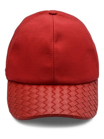 Baseball check pattern leather hat - BOTTEGA VENETA - BALAAN 1