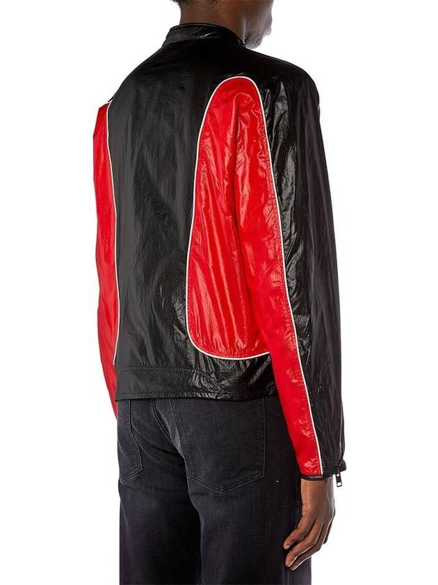 J Clay Shiny Ripstop Biker Jacket Black Red - DIESEL - BALAAN 3