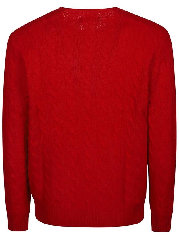 Men's Wool Cashmere Cable Knit Top Red - POLO RALPH LAUREN - BALAAN 3