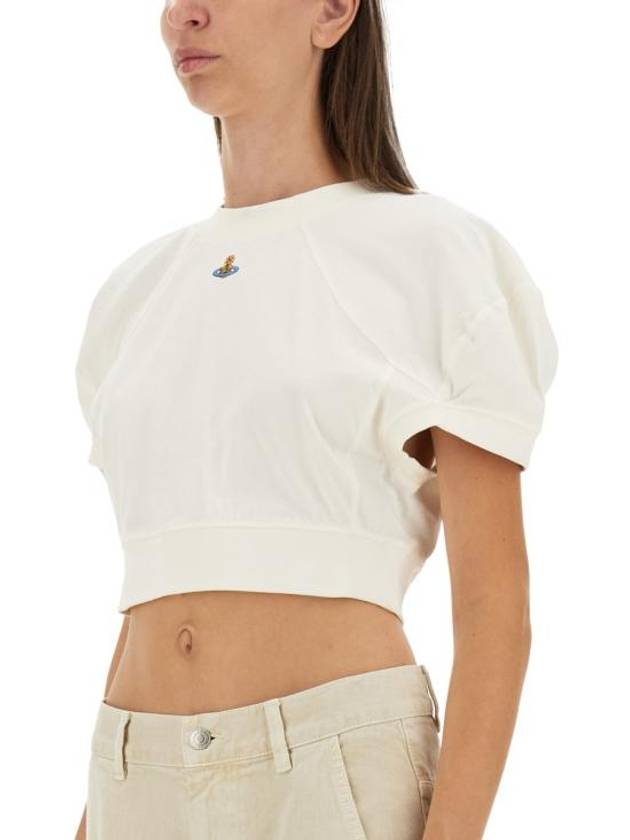 ORB Football Crop Short Sleeve T-Shirt White - VIVIENNE WESTWOOD - BALAAN 5