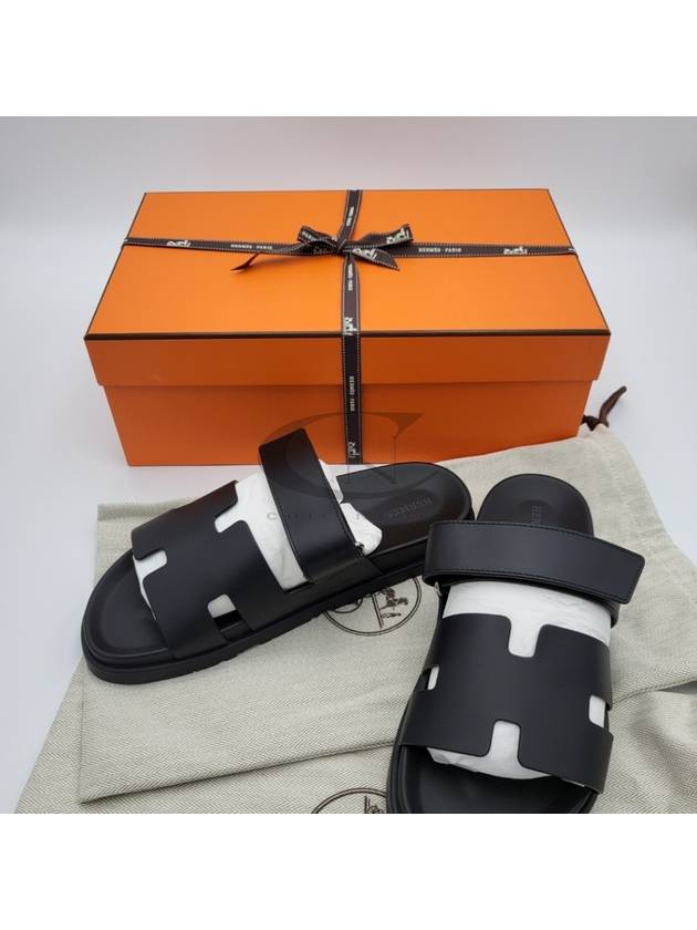 Chypre Calfskin Sandals Black - HERMES - BALAAN 3