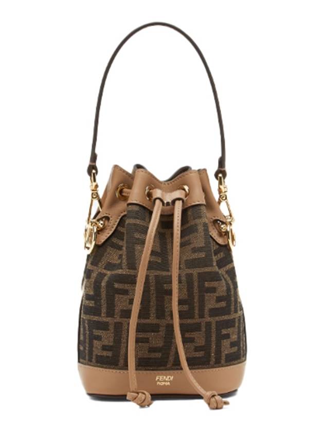 Mon Tresor FF Mini Fabric Bucket Bag Brown - FENDI - BALAAN 2