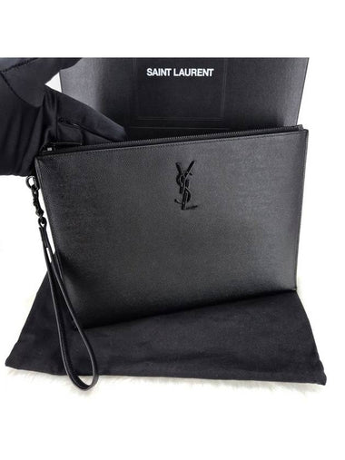 Monogram Men s Clutch Bag Black 667686 - SAINT LAURENT - BALAAN 1