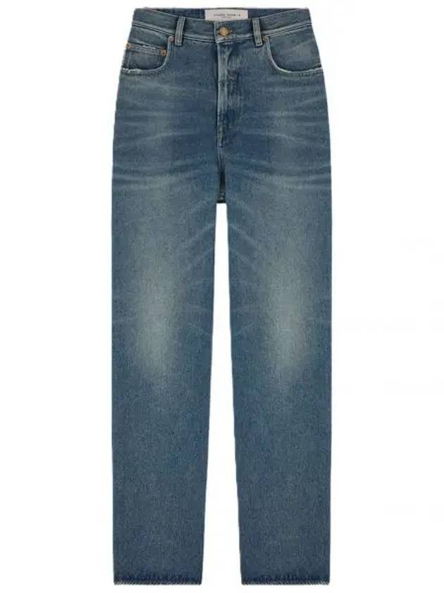 Women's Washed Wide Cotton Kim Jeans Blue - GOLDEN GOOSE - BALAAN 2