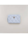 Classic zipper card wallet light blue caviar gold AP0216 - CHANEL - BALAAN 2