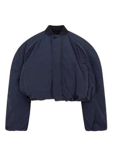 Le Bahia Bubble Crop Bomber Jacket Navy - JACQUEMUS - BALAAN 1