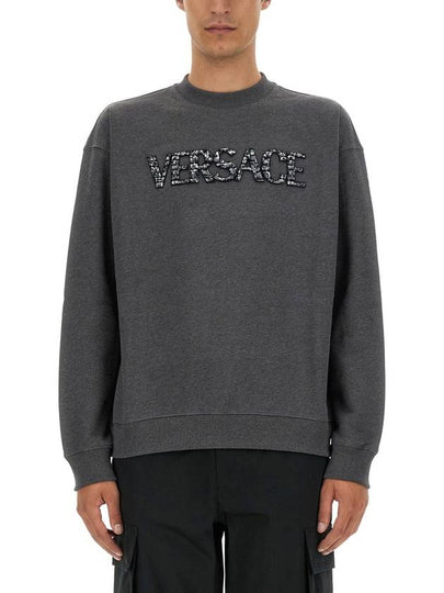 Embroidery Sweatshirt 10125571A09048 1E210 DARK GRAY MELANGE - VERSACE - BALAAN 2