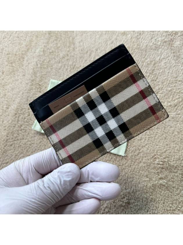 SANDON Vintage Check Card Wallet Beige - BURBERRY - BALAAN 4