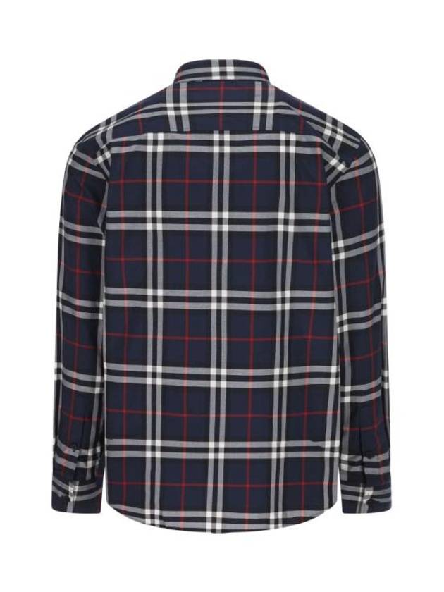 Men's Vintage Check Long Sleeve Shirt Navy - BURBERRY - BALAAN 3