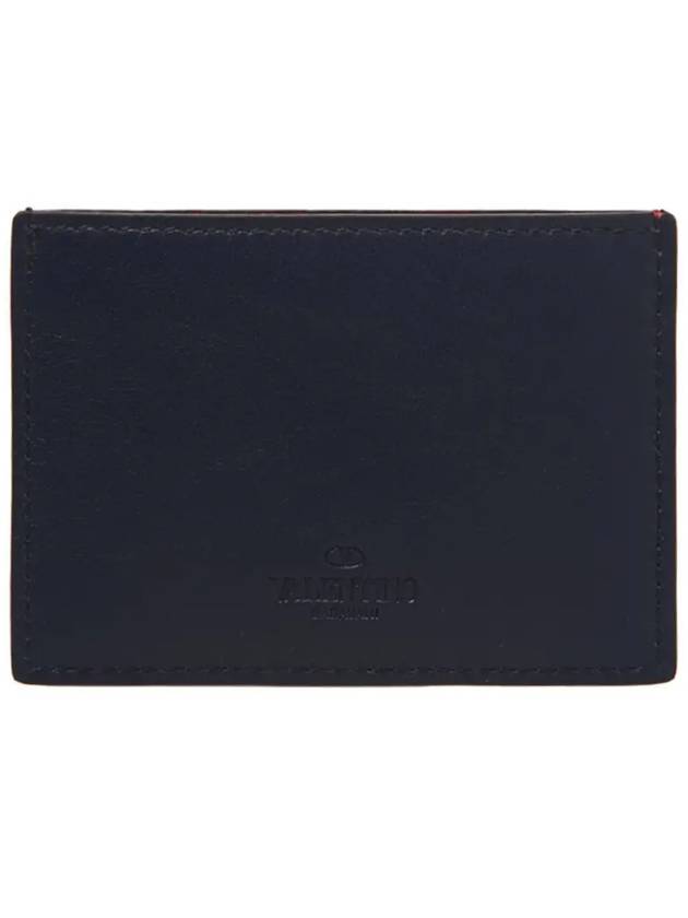 Men's Two-tone Card Wallet Red Navy - VALENTINO - BALAAN.