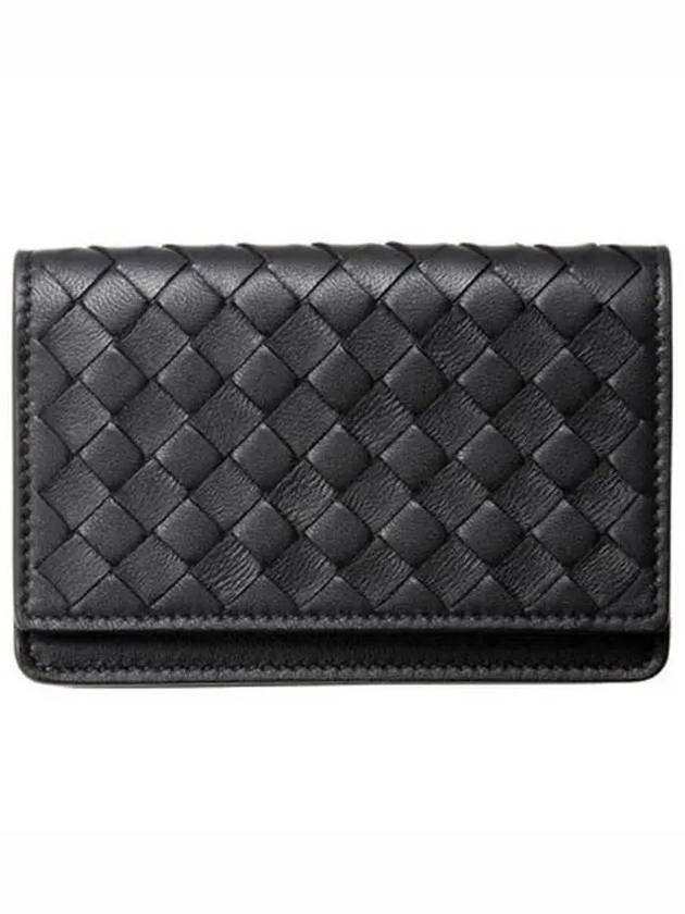 Intrecciato Flap Card Wallet Black - BOTTEGA VENETA - BALAAN 2