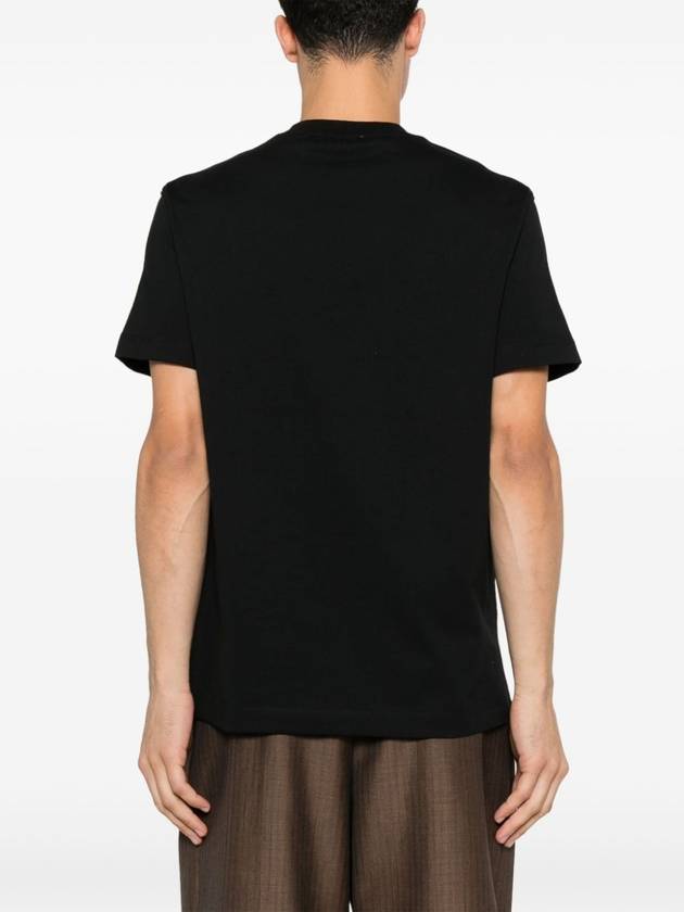 Check Label Cotton Short Sleeve T-Shirt Black - BURBERRY - BALAAN 4