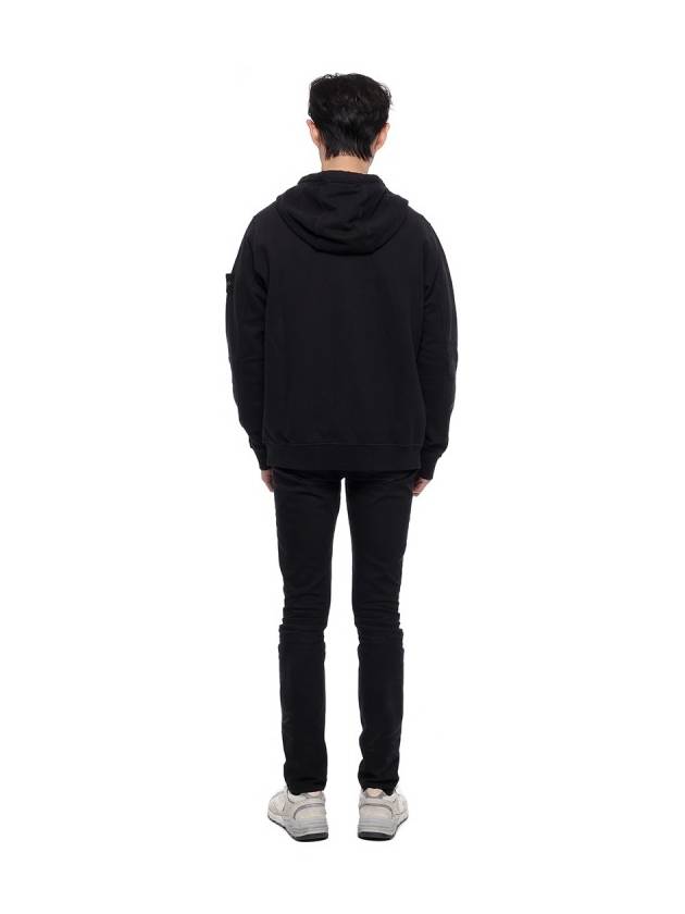 Wappen Patch Cotton Zip Up Hoodie Black - STONE ISLAND - BALAAN 6