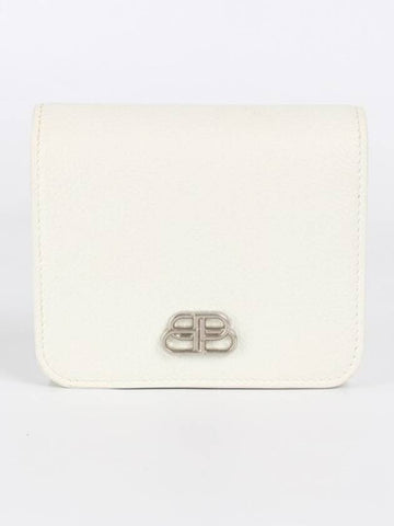 BB silver bi fold wallet white - BALENCIAGA - BALAAN 1