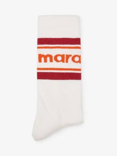 Intarsia Knit Logo Ankle Socks CT003JHAA1C23J - ISABEL MARANT - BALAAN 2