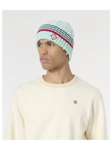 U textured knit beanie mint white MINTwhite - CASABLANCA - BALAAN 1