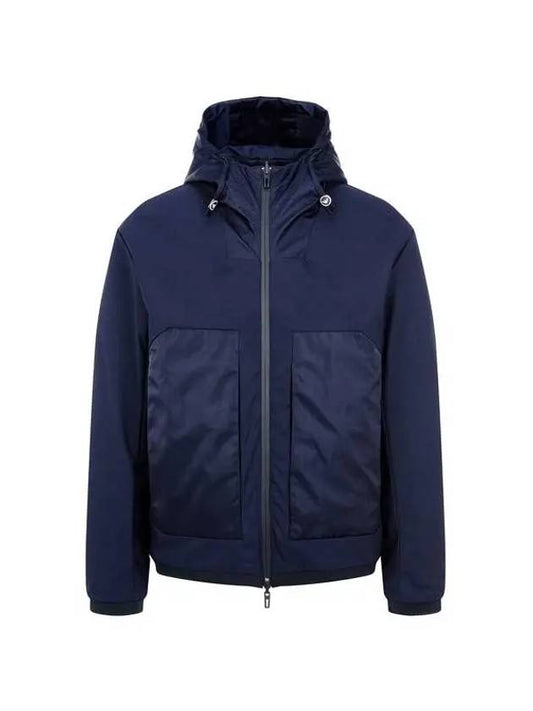 ARMANI 30 9 29 Men s Punching High Neck Reversible Hooded Jacket Navy - EMPORIO ARMANI - BALAAN 1