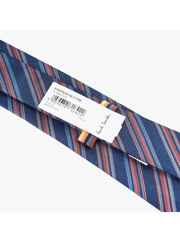 Men's Striped Silk Tie Navy - PAUL SMITH - BALAAN.