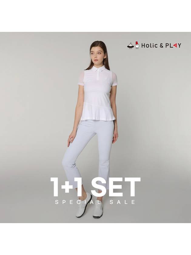 SET Women s Ventilation Full T Shirt Semi Bootcut Pants - HOLIC&PLAY - BALAAN 1