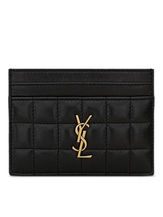 Cassandre Quilting Leather Card Wallet Black - SAINT LAURENT - BALAAN 2