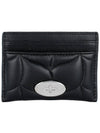 Softie Silver Metal Hardware Quilted Card Wallet Black - MULBERRY - BALAAN 3