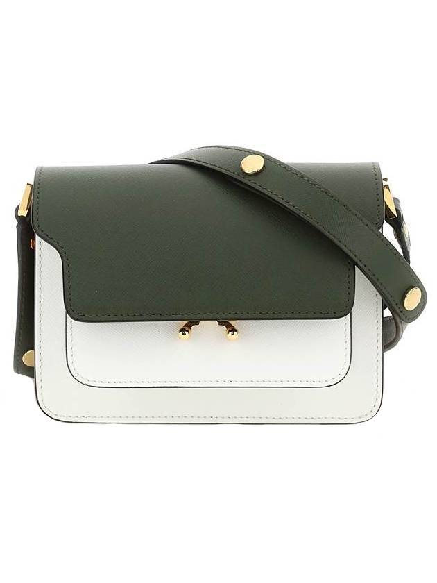 Leather Mini Trunk Shoulder Bag Green - MARNI - BALAAN 1