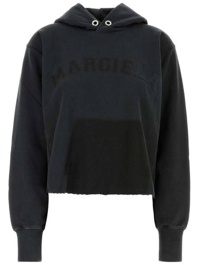 Embroidered Logo Cotton Hoodie Black - MAISON MARGIELA - BALAAN 2