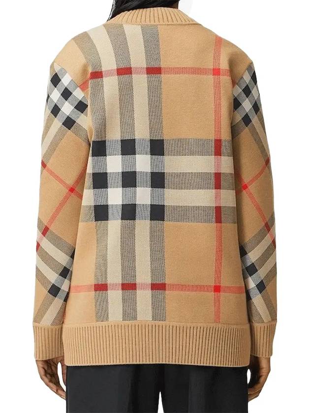 Check Technical Wool Jacquard Cardigan Archive Beige - BURBERRY - BALAAN 4