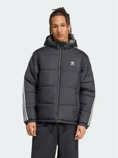 Adicolor Reversible Quilted Hooded Jacket Black Grey - ADIDAS - BALAAN 2