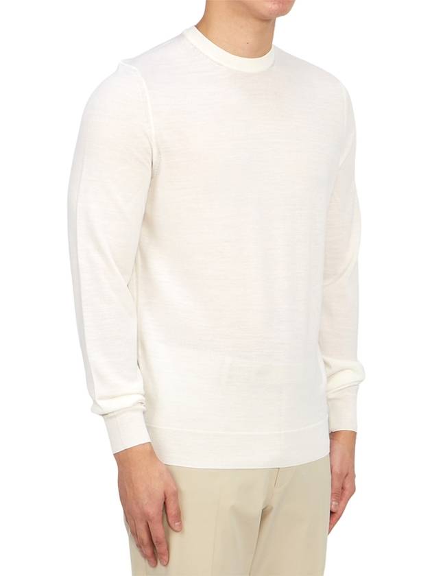 Men's Crew Neck Wool Knit Top Ivory - DRUMOHR - BALAAN 4