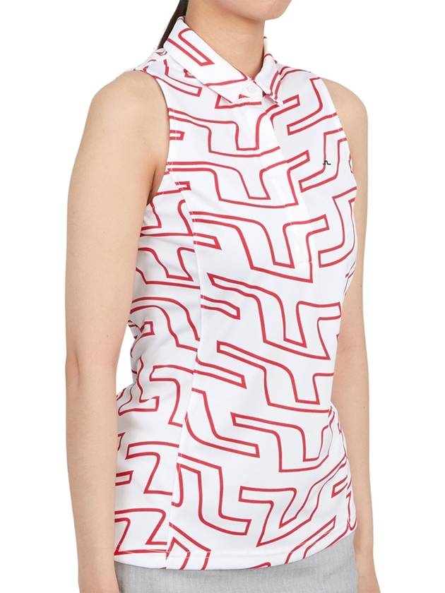 Women's Dena Print Sleeveless Red White - J.LINDEBERG - BALAAN 4