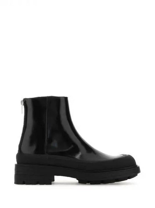 Logosole black calfskin ankle boots - ALEXANDER MCQUEEN - BALAAN 1