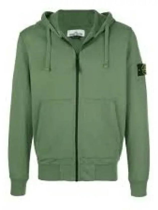 Wappen Patch Cotton Zip Up Hoodie Sage Green - STONE ISLAND - BALAAN 2