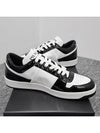 Men's Downtown Triangle Logo Leather Low Top Sneakers White Black - PRADA - BALAAN 5