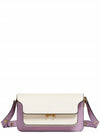 Color Block Trunk Leather Shoulder Bag White Light Lila - MARNI - BALAAN 2