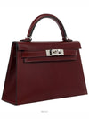 Mini Kelly II Rouge Ash Silver Box W 74221 - HERMES - BALAAN 3