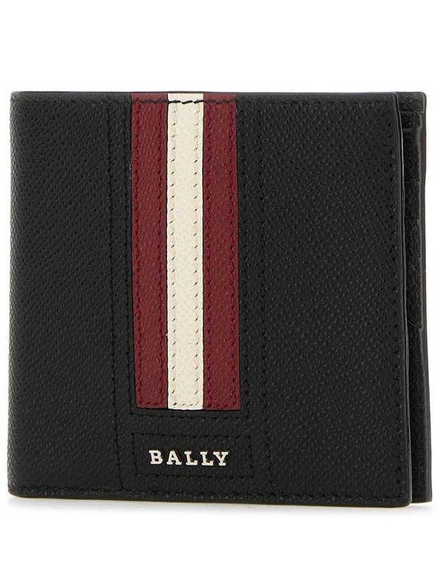 Men’s 3 Stripes Half Wallet Black - BALLY - BALAAN 3