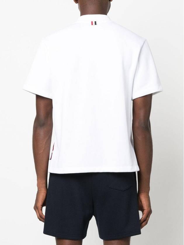 RWB Pocket Interlock Cotton Short Sleeve Polo Shirt White - THOM BROWNE - BALAAN 4