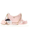 1BH204 Alabaster Pink Re Edition Saffiano Leather Gold Triangle Hobo 2WAY - PRADA - BALAAN 2