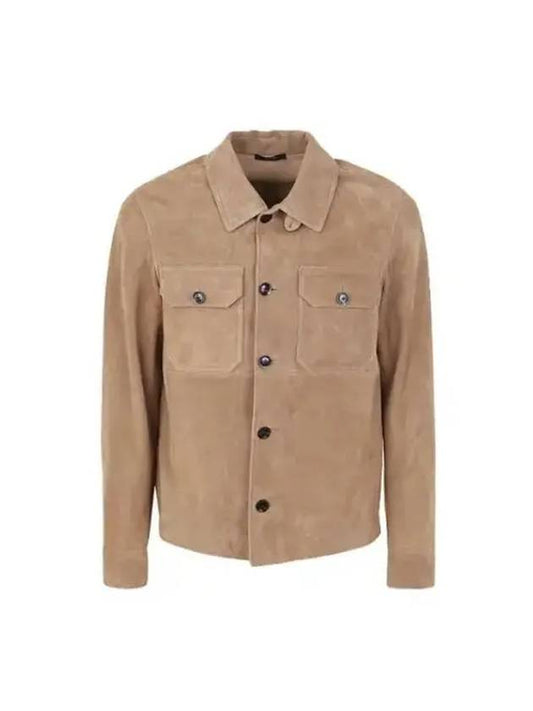 23 LJS001 LMS003S23 JB500 Light Suede Shirt Jacket - TOM FORD - BALAAN 1