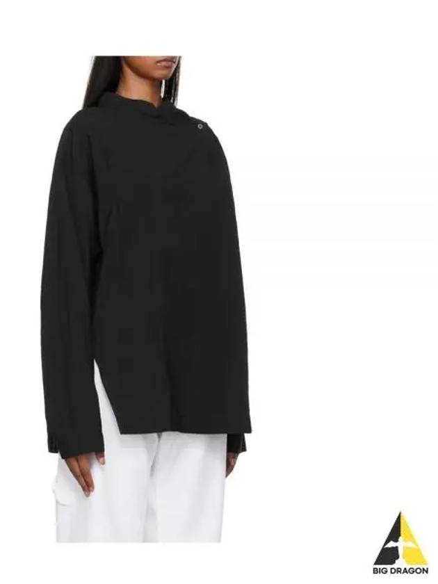 Front button long sleeve t shirt black YUZU SNW 917 - STUDIO NICHOLSON - BALAAN 1