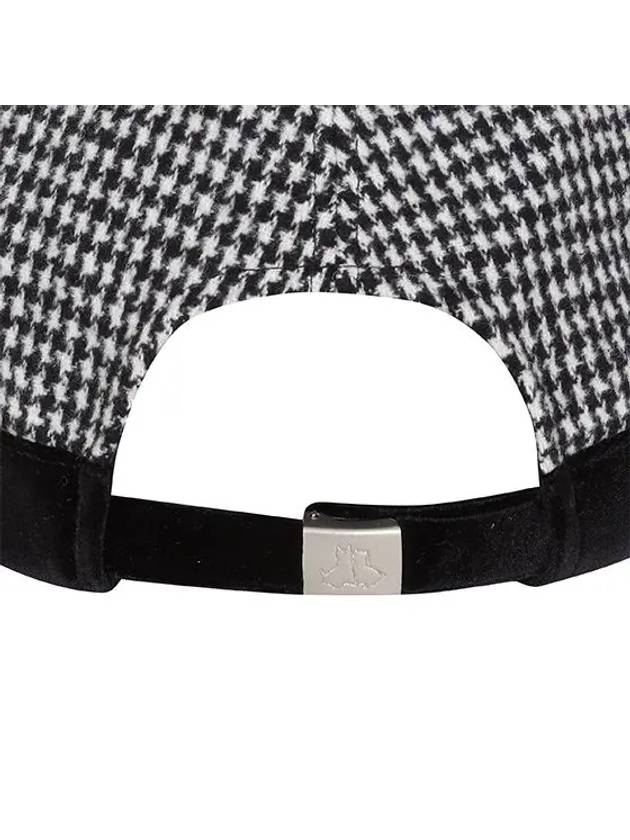 hound check velvet color combination cap 8403LXACBLACK - BLACK&WHITE - BALAAN 4