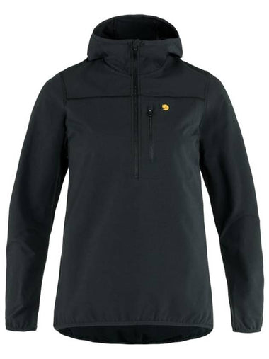 Women's Bergtagen Stretch Half Zip Jacket Black - FJALL RAVEN - BALAAN 1