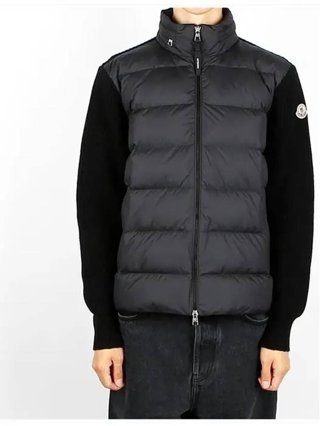 Padded Wool Hooded Zip Up Black - MONCLER - BALAAN 3