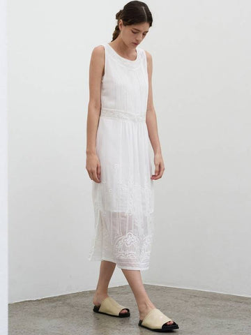 Lace sleeveless dress white - MITTE - BALAAN 1