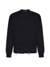 Embroided Logo Distressed Knit Top Black - MARNI - BALAAN 2