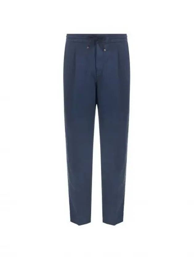 Drawstring Pleated Tapered Straight Pants Navy - BRUNELLO CUCINELLI - BALAAN 2