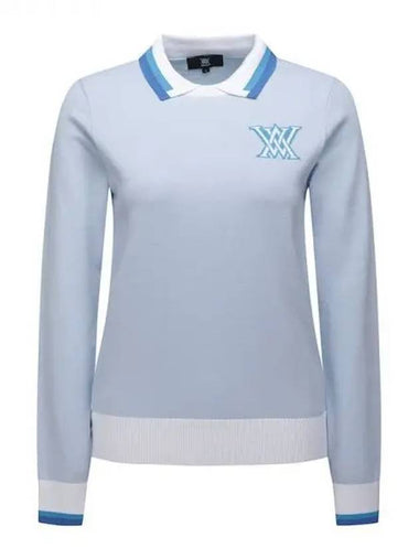 Anew Women s Logo Combination Pastel Knit Sweater AGDSWKN01SB Domestic Product GQCY23020625733 - ANEWGOLF - BALAAN 1