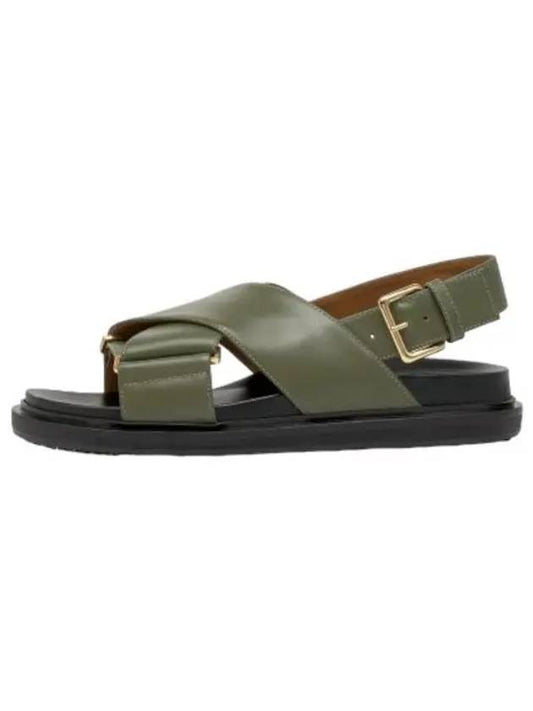 Fussbett Criss Cross Sandals Dark Olive - MARNI - BALAAN 1